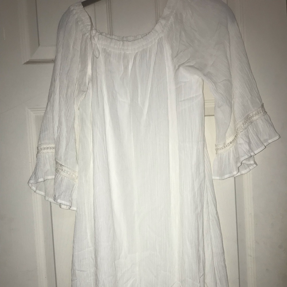 Off the shoulder white dress